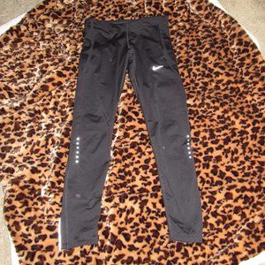 Nike Running Dri Fit Black with Draw String and Zip Leg Pant Size S
